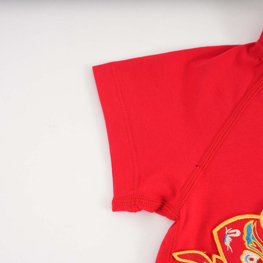 Singapore Souvenir Gift Wealth and Harmony Red Family Set with Golden Fish Baby Boy Cheongsam Romper 0834 - Little Kooma