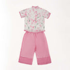 Singapore Souvenir Gift Lotus Flowers Baby Kids Girl Cheongsam Top n Pants Set 0847 - Little Kooma