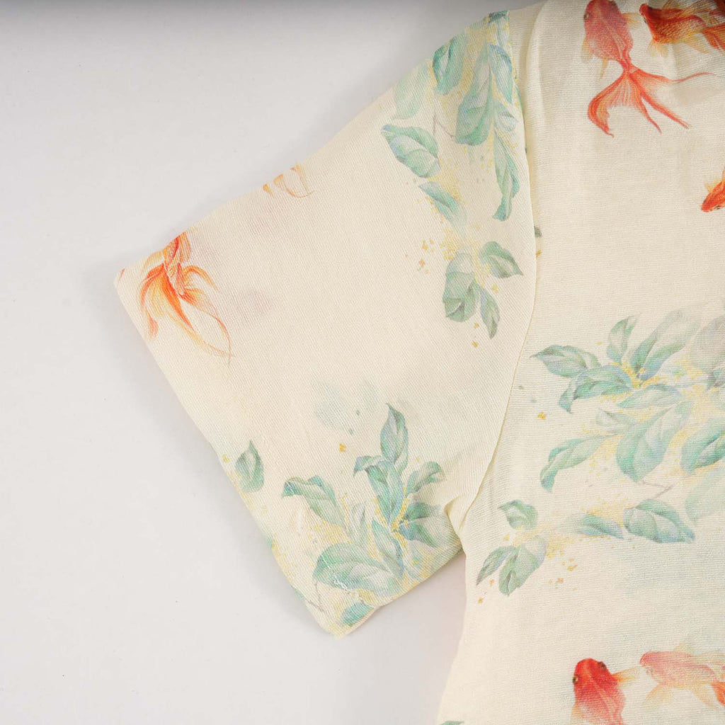 Singapore Souvenir Gift Fortune Bloom Family Set with Golden Fish Baby Boy Cheongsam Romper 0828 - Little Kooma