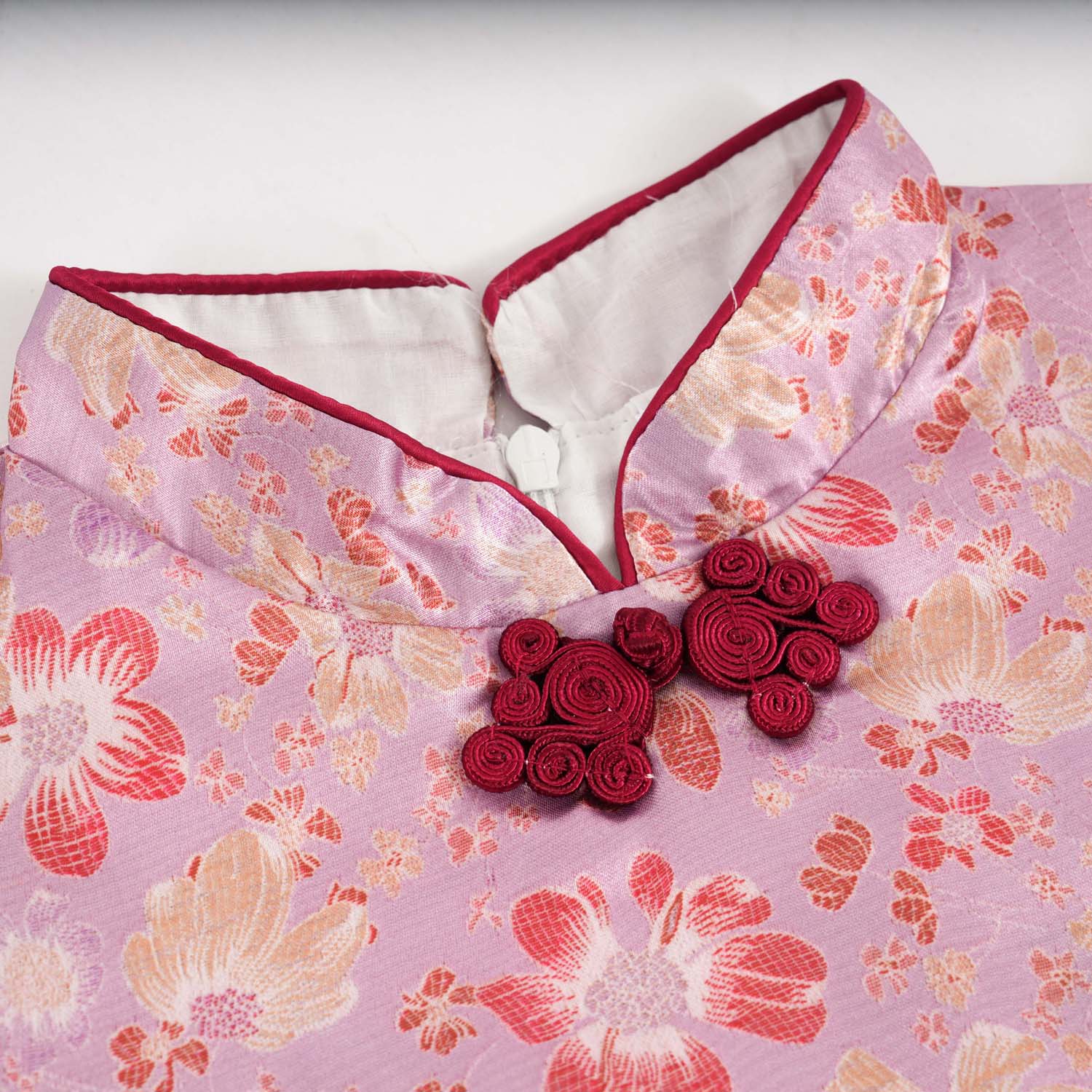 Singapore Souvenir Gift Purple w Flowers Baby Kids Girl Cheongsam Dress 0849 - Little Kooma