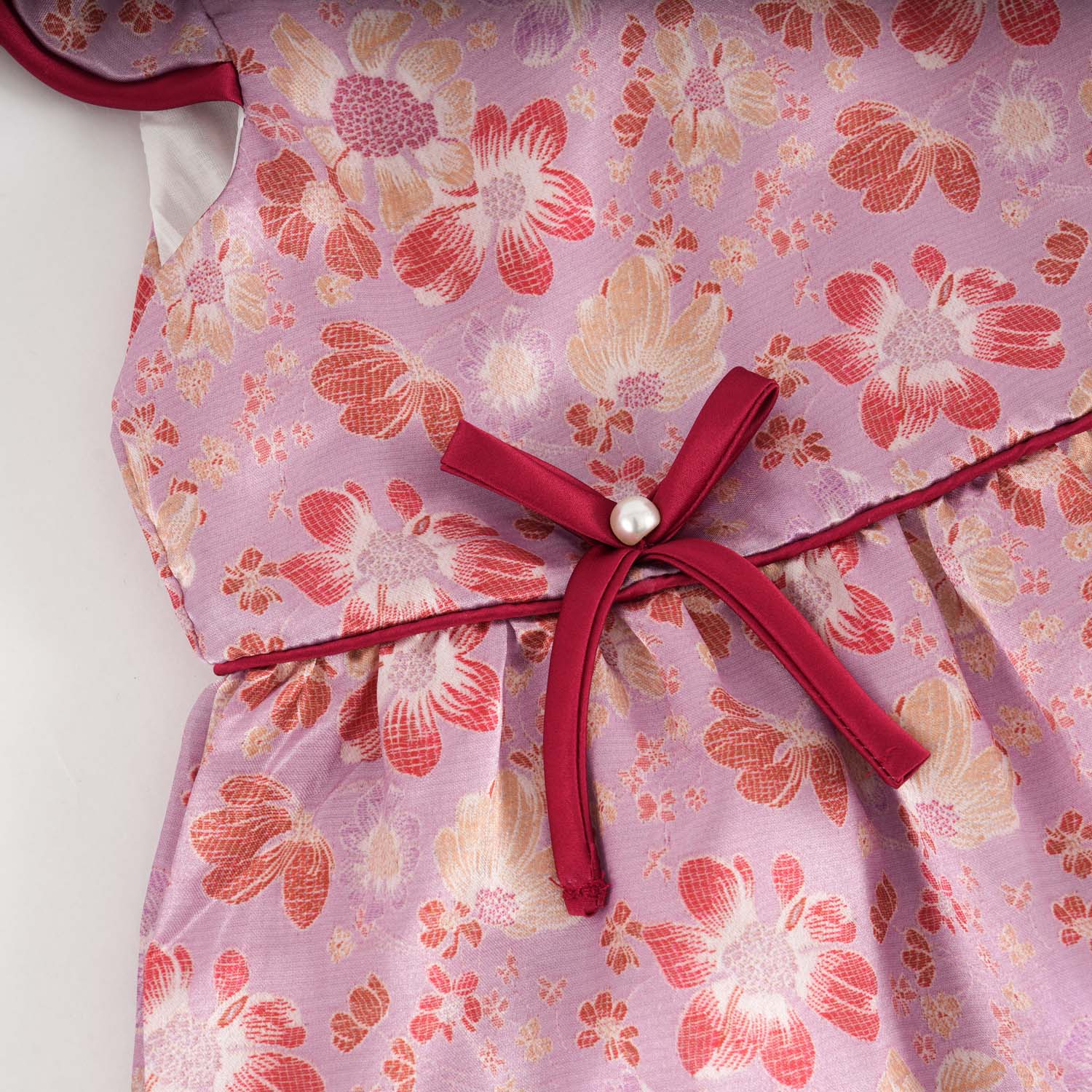 Singapore Souvenir Gift Purple w Flowers Baby Kids Girl Cheongsam Dress 0849 - Little Kooma