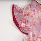 Singapore Souvenir Gift Purple w Flowers Baby Kids Girl Cheongsam Dress 0849 - Little Kooma