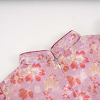Singapore Souvenir Gift Purple w Flowers Baby Kids Girl Cheongsam Dress 0849 - Little Kooma