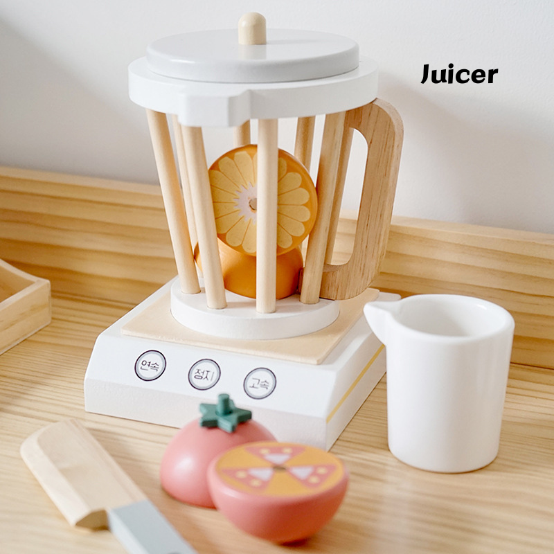 Kids Boys Girls Pretend Play Mini Wooden Household Appliances - Coffee Machine Blender 3 Years + - Little Kooma