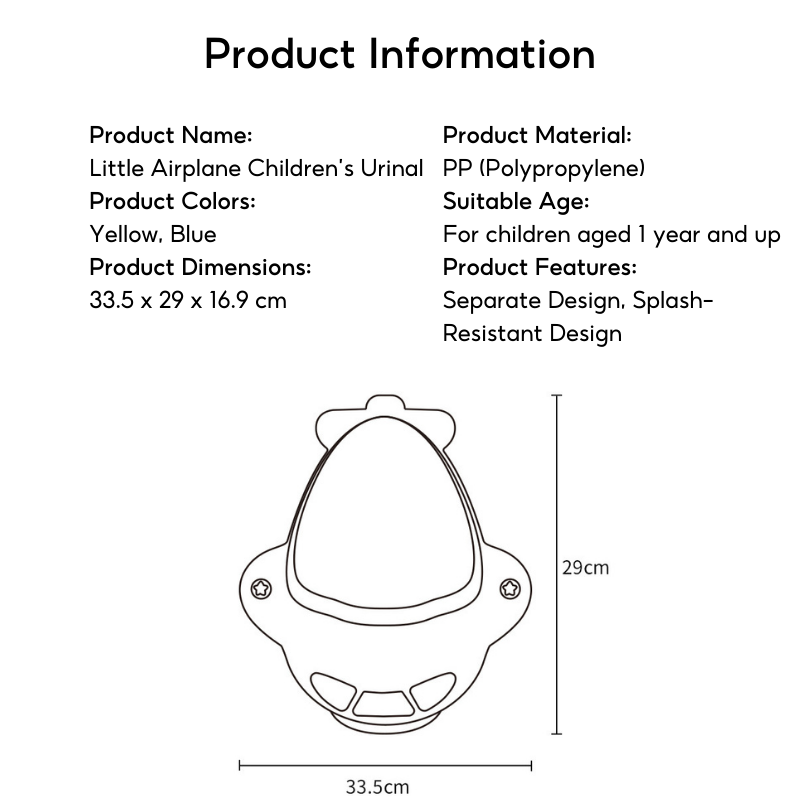 Airoplane Potty Training Urinal for Toddler Boys Toilet with Aiming Target - Little Kooma