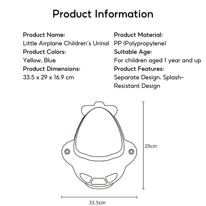 Airoplane Potty Training Urinal for Toddler Boys Toilet with Aiming Target - Little Kooma