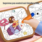 Ready Stock Kids Magic Water Doodle Book Reusable Mess-Free Drawing Foldable 3Y+ - Little Kooma