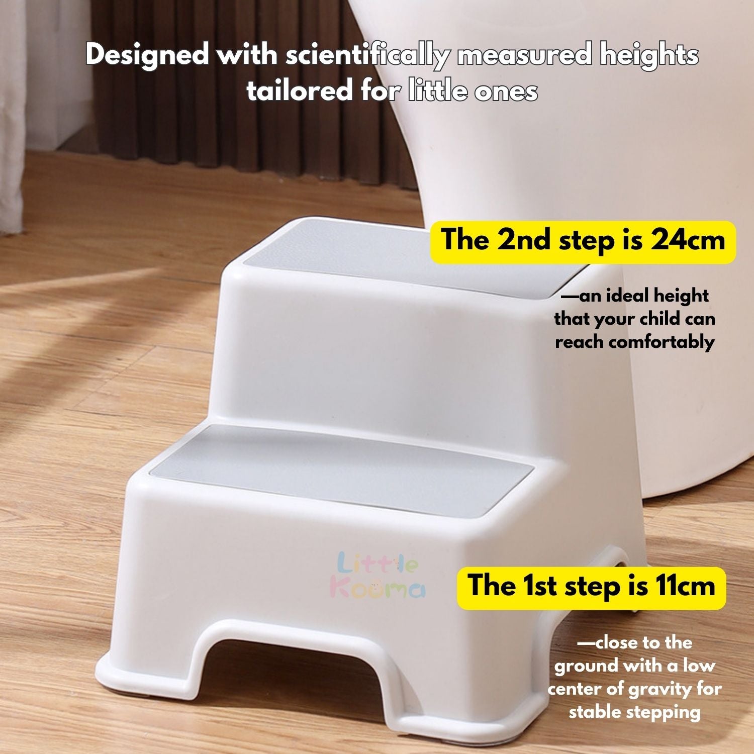 Ready Stock Kids 2-Step Anti-Slip Stool | Baby Stepping Stool for Bathroom & Toilet | 150kg Load