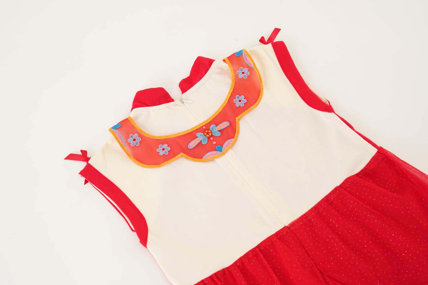Singapore Souvenir Gift Wealth and Harmony Red Family Set with Golden Fish Embroidery Baby Kids Girl Cheongsam Dress 0833 - Little Kooma