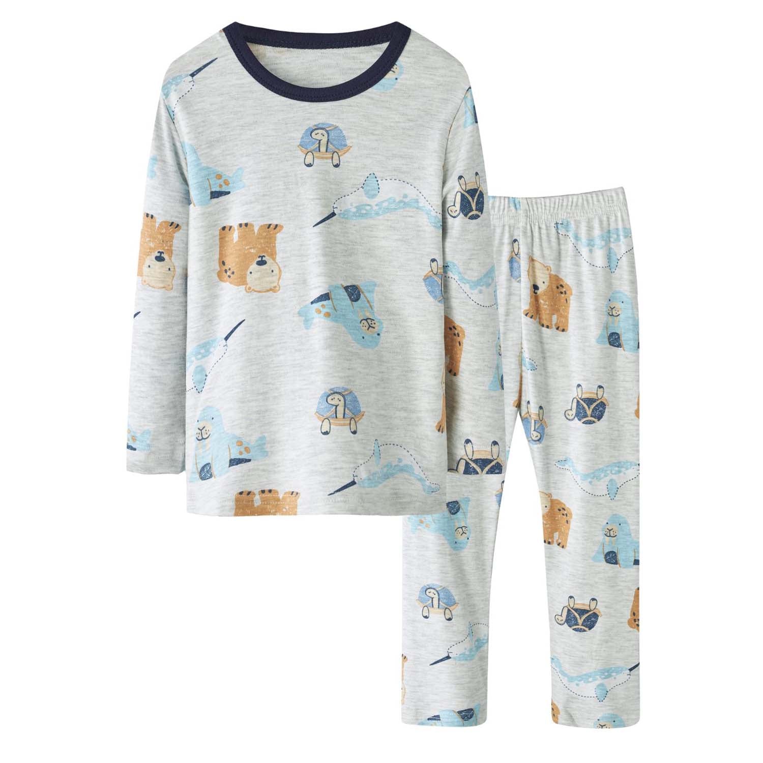 Baby Kids Pajamas Sea Animals Top n Pants Set - Little Kooma