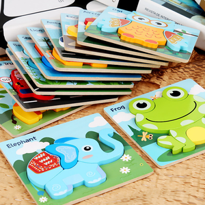 Wooden Toddler Animal Vehicle Puzzles w Handles Educational Montessori Puzzles Toys - Little Kooma