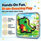 3D Peg Art Puzzle for Kids 420pcs Mushroom Peg Mosaic Pixel Art Board Educational Toy Age 3+ - Little Kooma