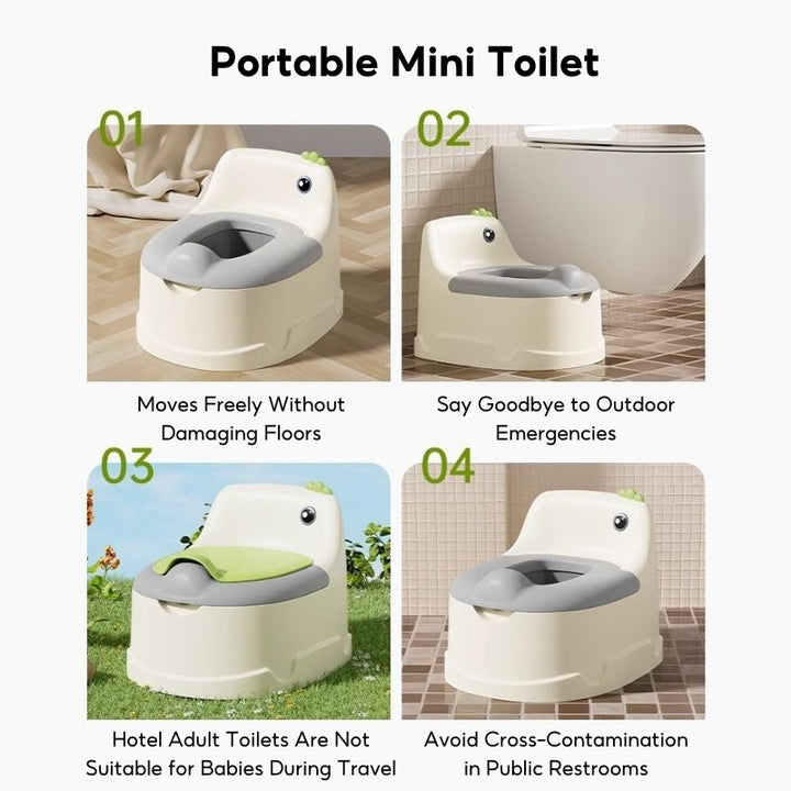Baby Toddler Infant Boy Girl Plastic Cute Dinosaur Potty Training Seat Potty Toilet Chair With Closing Lid - Little Kooma
