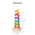 Wooden Marble Run Toy with Spiral Race Tracks, STEM Building Set for Kids Ages 3 Years + - Little Kooma