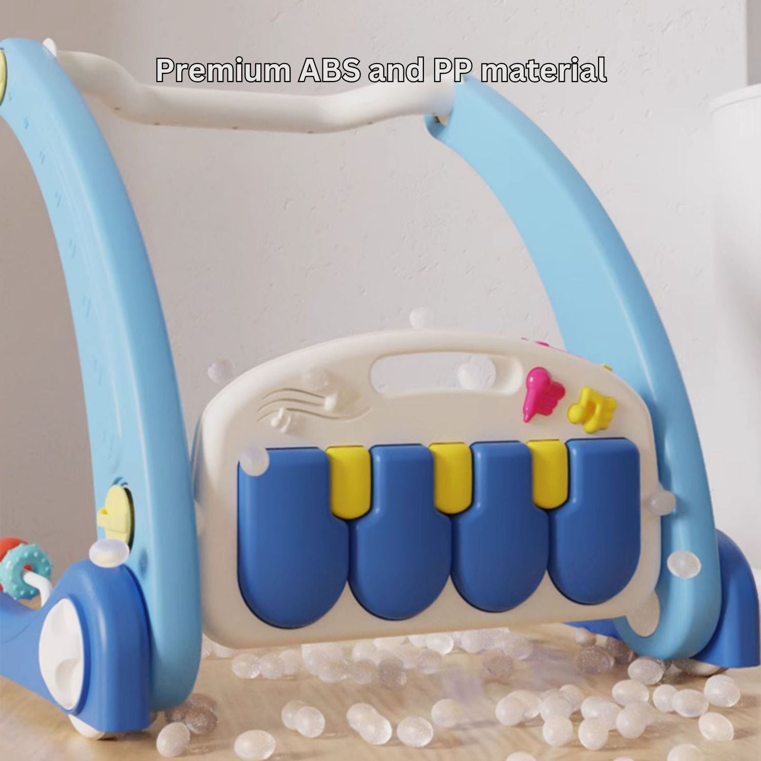 3-in-1 Baby Play Mat, Gym & Walker – Adjustable Piano Playmat, Tummy Time Activity Center, and Infant Walker for Boys & Girls 0 Month + - Little Kooma