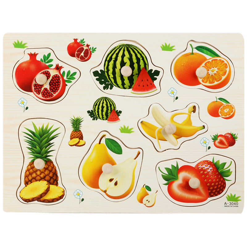 Wooden Toddler Animal Vehicle Puzzles w Handles Educational Montessori Puzzles Toys Clearance Sale 3 Years + - Little Kooma
