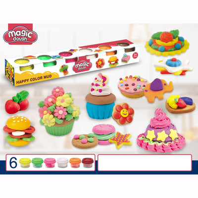 Kids Magic Dough Play Modeling Dough Set 6 Colors - Little Kooma