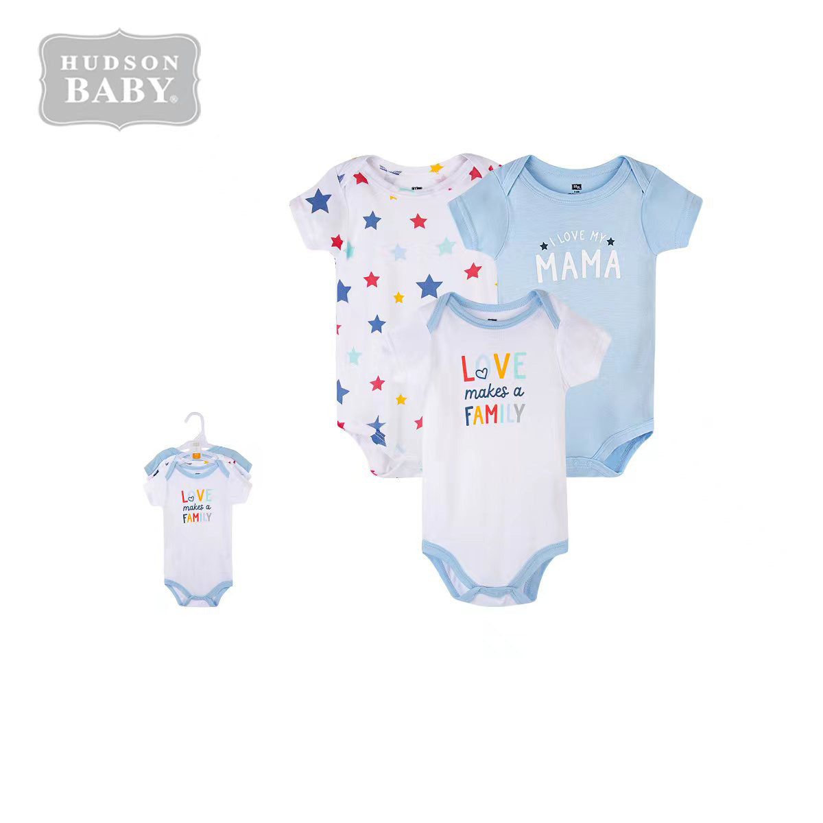 Hudson Baby Bamboo Bodysuits 3 Piece Pack 00886CH - Little Kooma