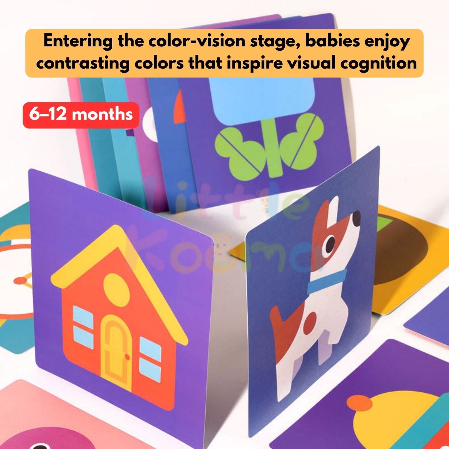 Ready Stock Baby Visual Stimulation Flash Cards  Large Size Black White Color Learning Set 0–36M