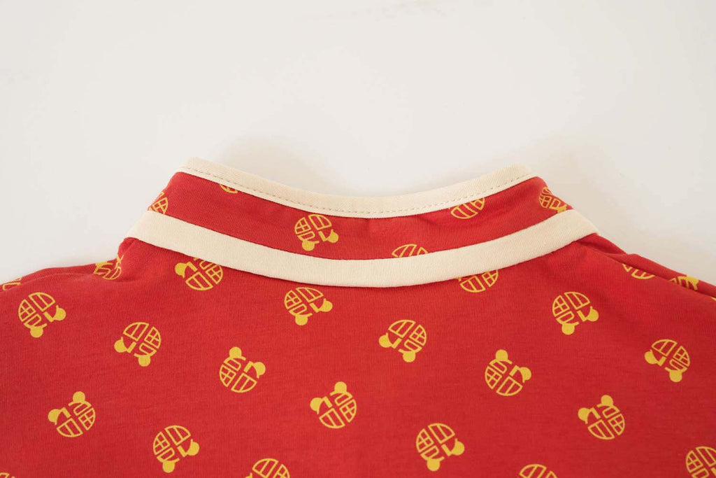 Singapore Souvenir Gift Blessing and Joy Family Set with Lucky Fu Characters Baby Kids Girl Cheongsam Dress 0830 - Little Kooma