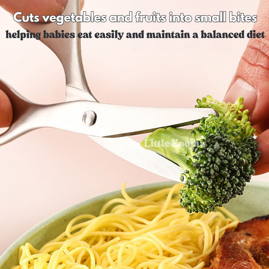 Ready Stock Baby Food Scissors 304 Stainless Steel Detachable Safe Easy-Clean Kids Cutter