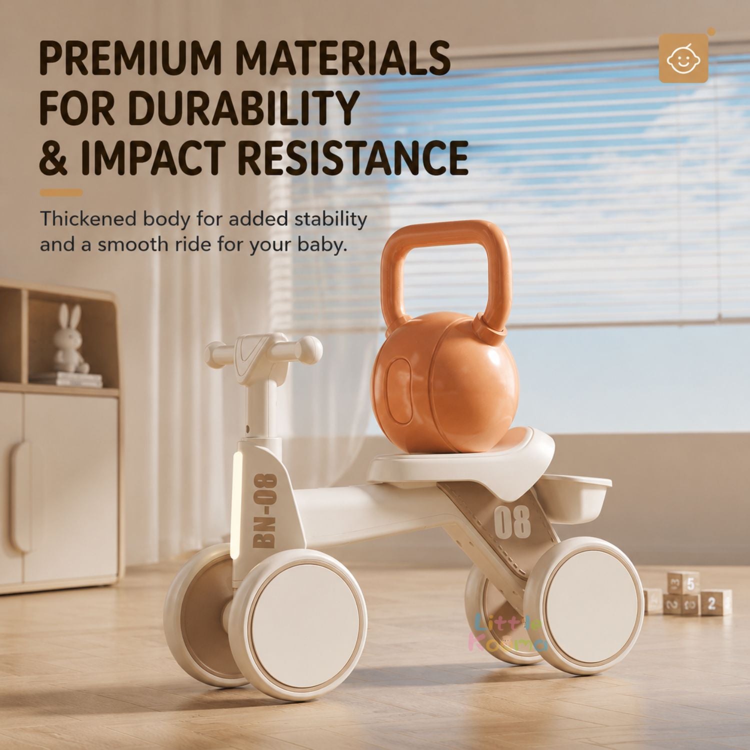 Ready Stock Baby Balance Bike 18-48 Months Kids Ride On Toy EVA Silent Wheels Storage Basket - Little Kooma