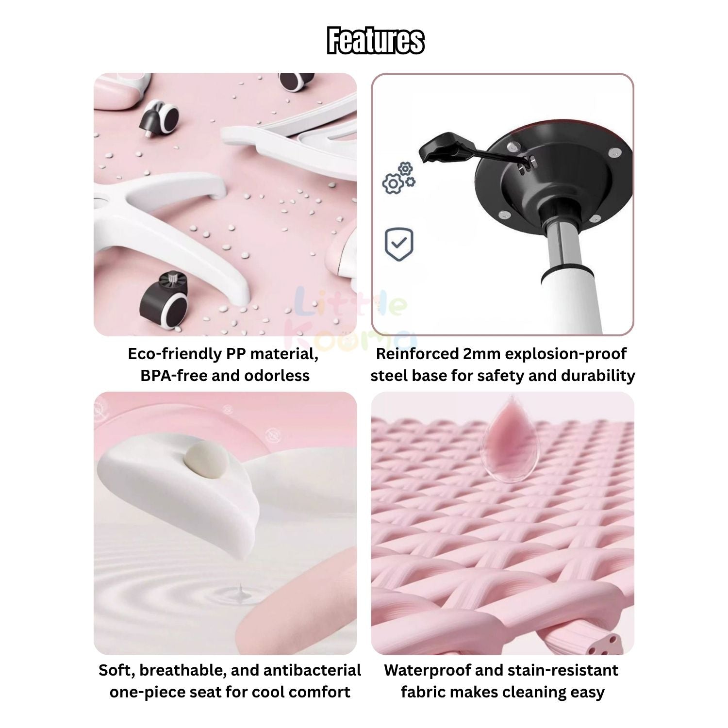 Ready Stock Kids Ergonomic Study Chair Height Adjustable 360° Swivel WithWithout Wheels Footrest