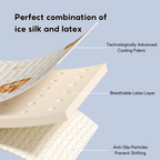 Latex Ice Silk Baby Crib Mat and Toddler Bed Mattress Topper Pad 60 x 120cm Buckwheat Hulls Pillow - Little Kooma