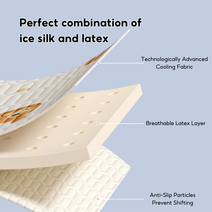 Latex Ice Silk Baby Crib Mat and Toddler Bed Mattress Topper Pad 60 x 120cm Buckwheat Hulls Pillow - Little Kooma