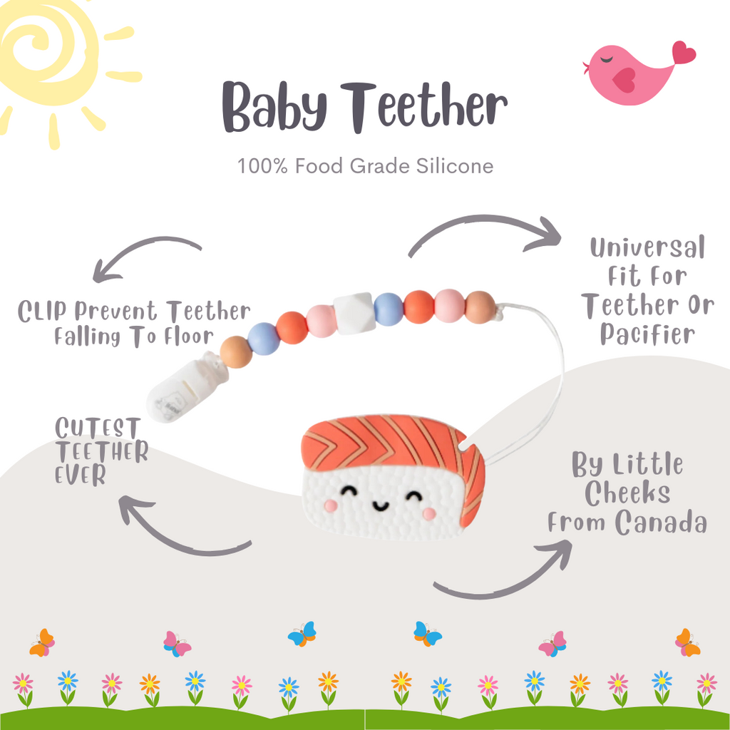 Baby Teether Set Cute SuShi Silicone Teether Set By Little Bearnier