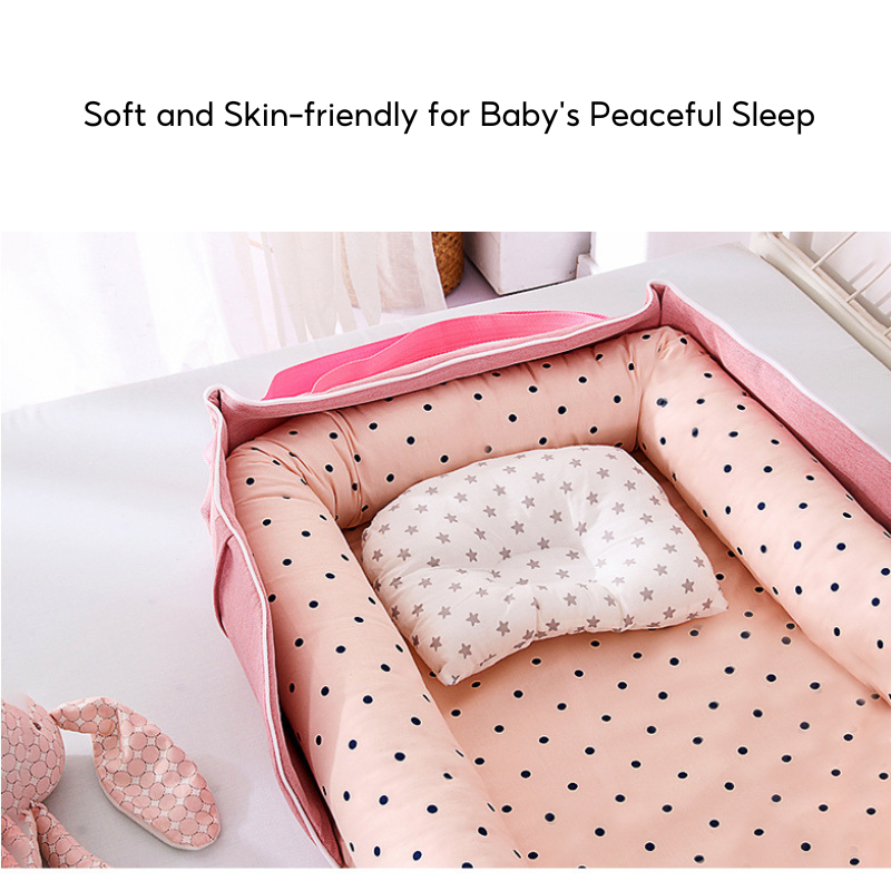 Baby Portable Foldable Cot Travel Bed Newborn Safety Bed Sleep By Your Side Baby Nest Lounger - Little Kooma
