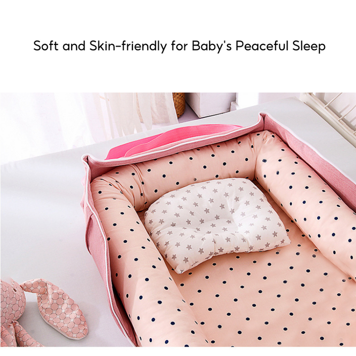 Baby Portable Foldable Cot Travel Bed Newborn Safety Bed Sleep By Your Side Baby Nest Lounger - Little Kooma