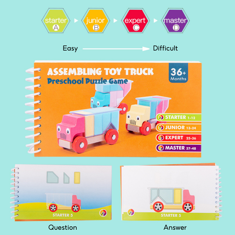 Assembling Toy Truck Preschool Puzzle Game 3 Years + - Little Kooma