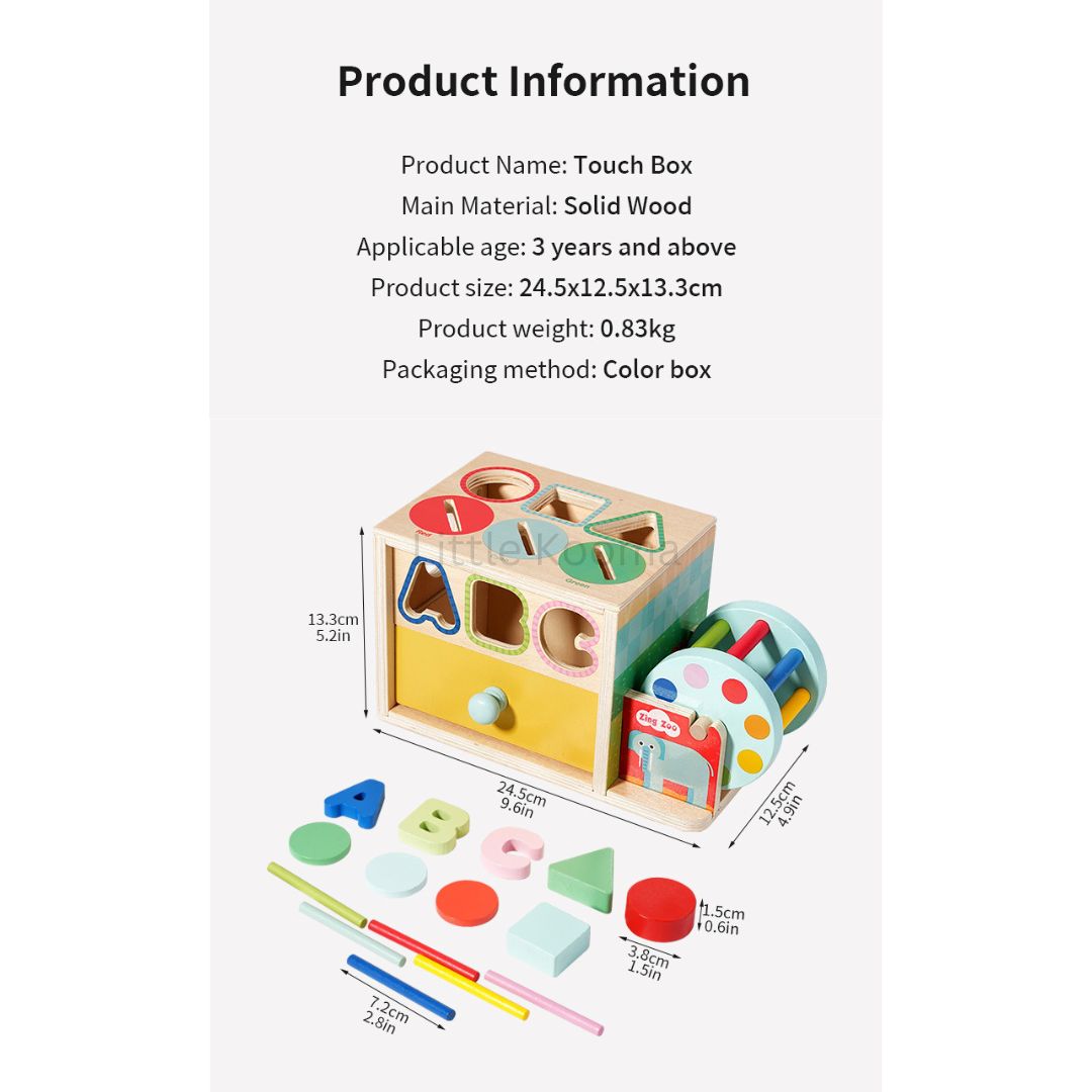 Wooden Activity Box – Montessori Learning Toy with Multiple Activities for Toddlers, Educational Busy Board for Kids Ages 3 Years +