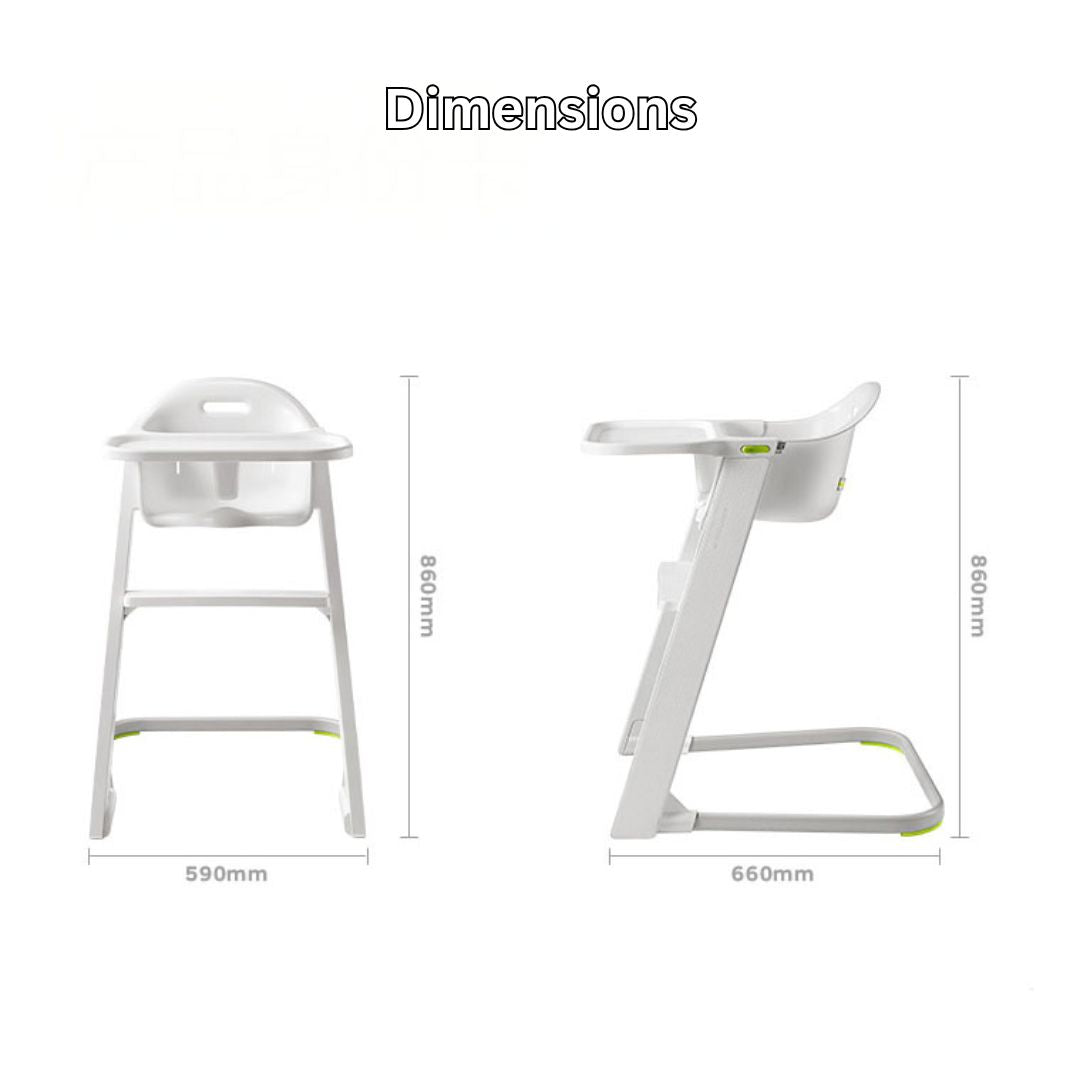 Adjustable Tray Baby High Chair with Washable Tray & Ergonomic Seat | Lightweight 6kg | Stable Feeding Chair - Little Kooma