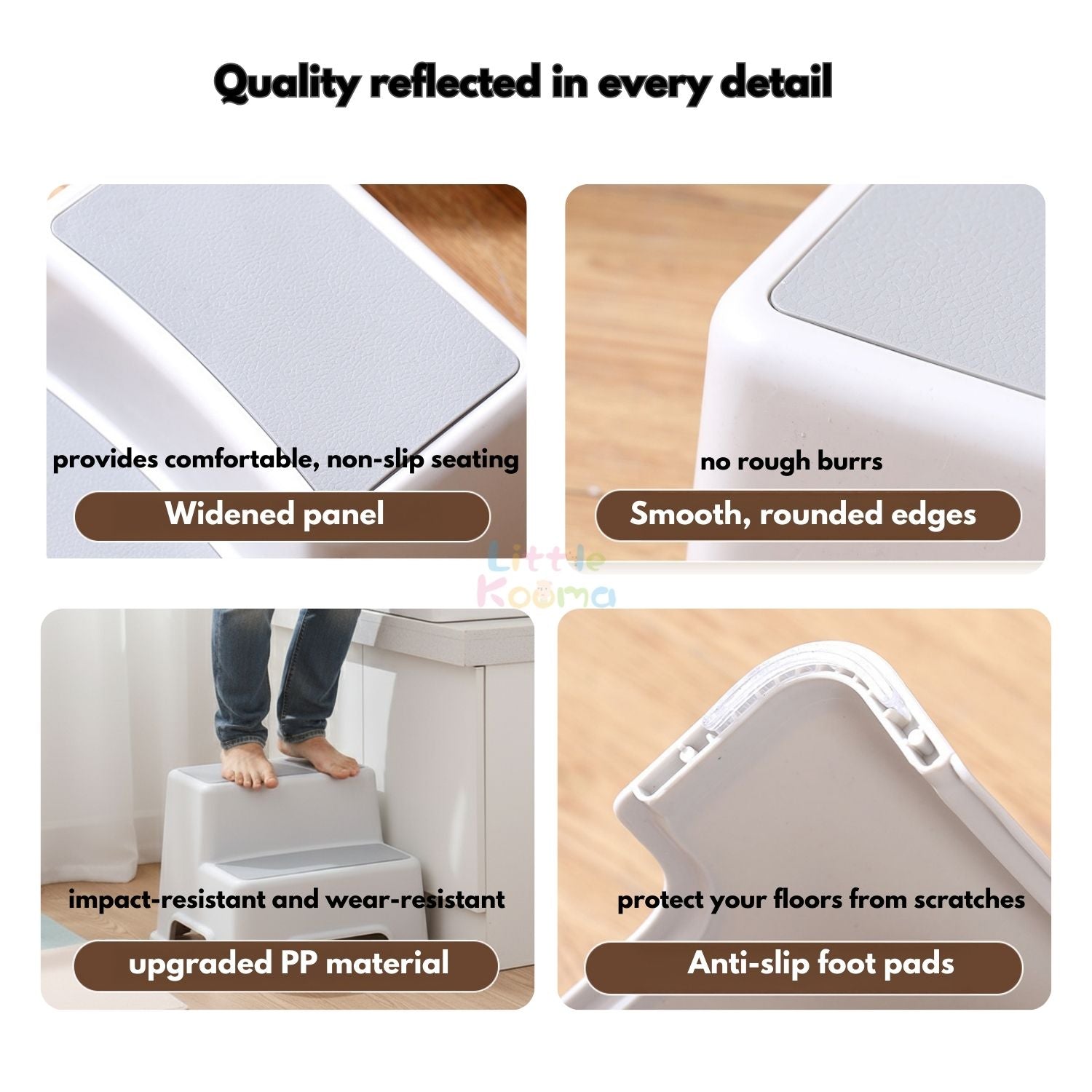 Ready Stock Kids 2-Step Anti-Slip Stool | Baby Stepping Stool for Bathroom & Toilet | 150kg Load