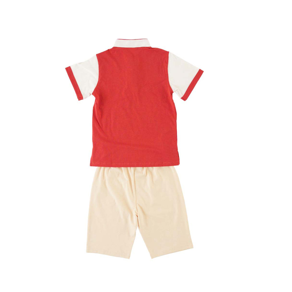 Singapore Souvenir Gift Majestic Phoenix Cheongsam Symbol of Power and Renewal Baby Kids Boys Cheongsam Set Top n Shorts CNY Chinese New Year Outfit 0837 - Little Kooma