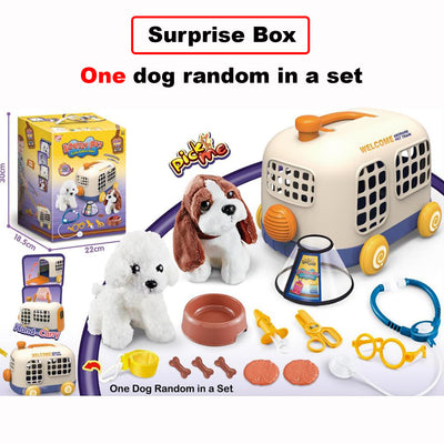 Baby Toddler Kids' Lovely Pet Plush Pet Dog Vet Kit Pretend Play Surprise Box Pet Train - Little Kooma