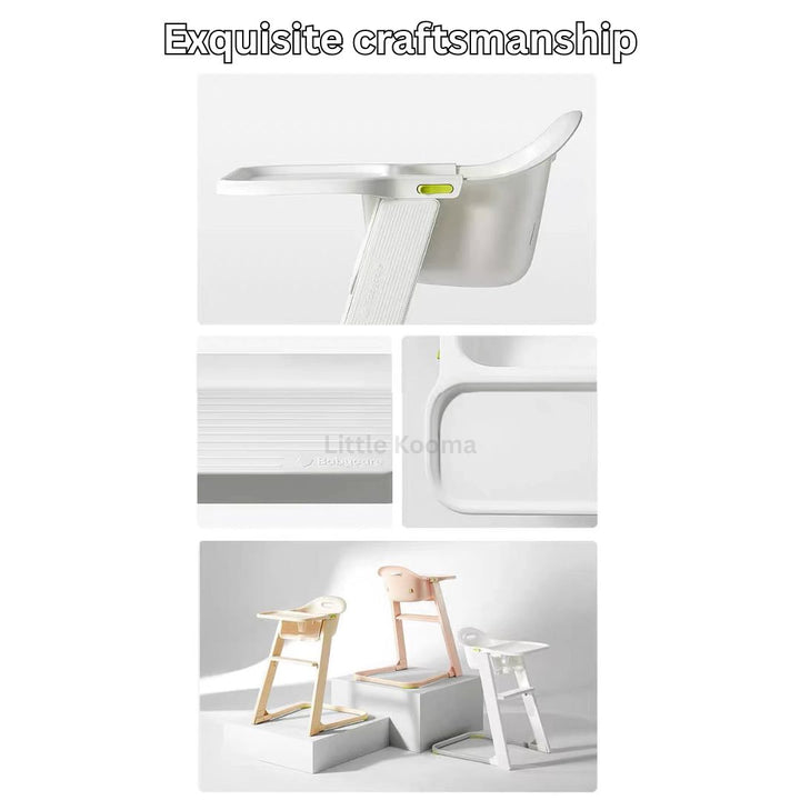 Adjustable Tray Baby High Chair with Washable Tray & Ergonomic Seat | Lightweight 6kg | Stable Feeding Chair - Little Kooma