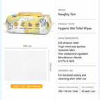 Ready Stock Naughty Tom Flushable Wet Toilet Wipes 80 Sheets Thick Soft 200x150mm