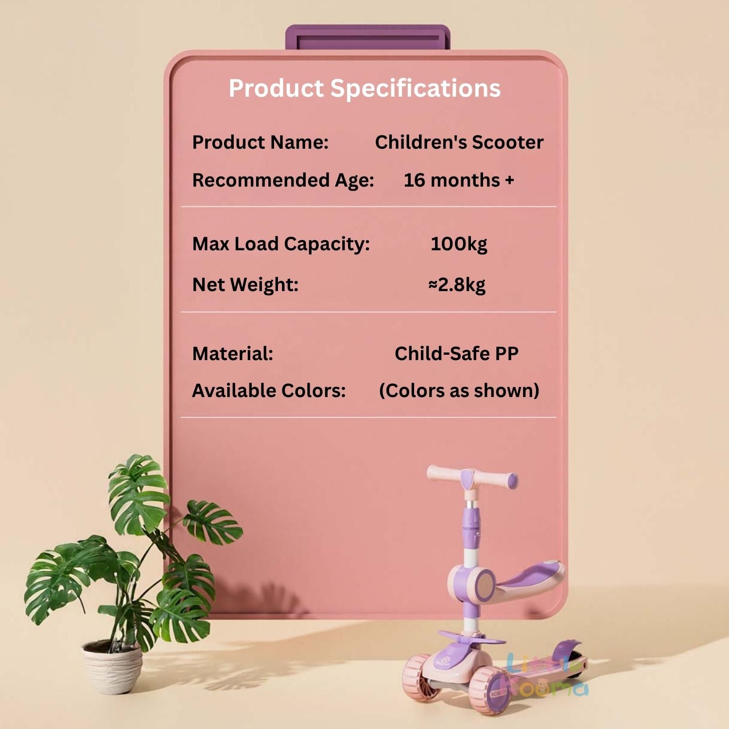 Ready Stock 2-in-1 Kids Scooter with Seat Adjustable Height LED Flash Wheels Toddler Kickboard - Little Kooma