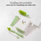 Ready Stock Baby Bottle Cleaning Brush Set Travel Drying Rack Case Sterilisable Brushes