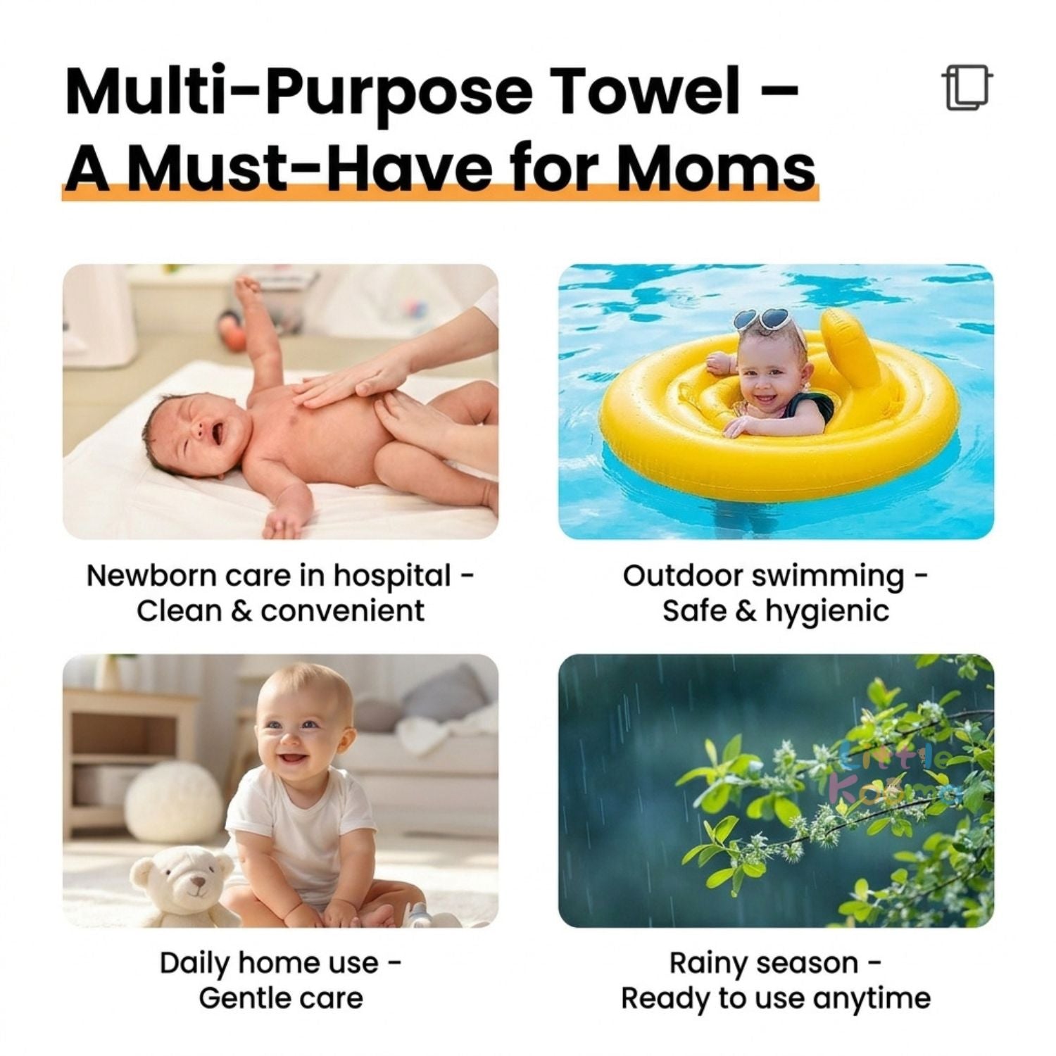 Ready Stock Baby Disposable Bath Towel Face Towel Thick Quick Dry Travel Towel Soft Hygienic - Little Kooma