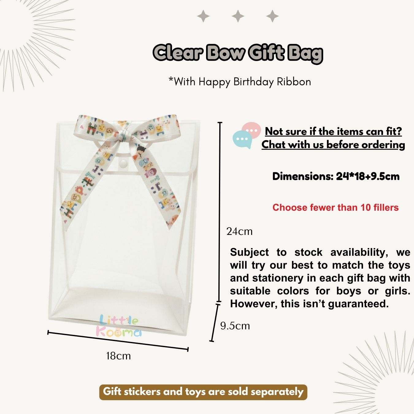 Ready Stock Kids Kindergarten Party Gift Bag Toys Set Cake-cutting Sessions Party Return Gifts Birthday Goodie Bag - Little Kooma