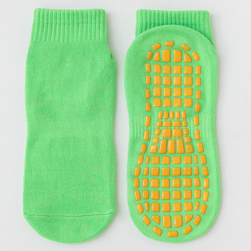 Baby Kids Boy Girl Solid Color Breathable Anti-slip Ankle Socks Playground Yoga Socks - Little Kooma