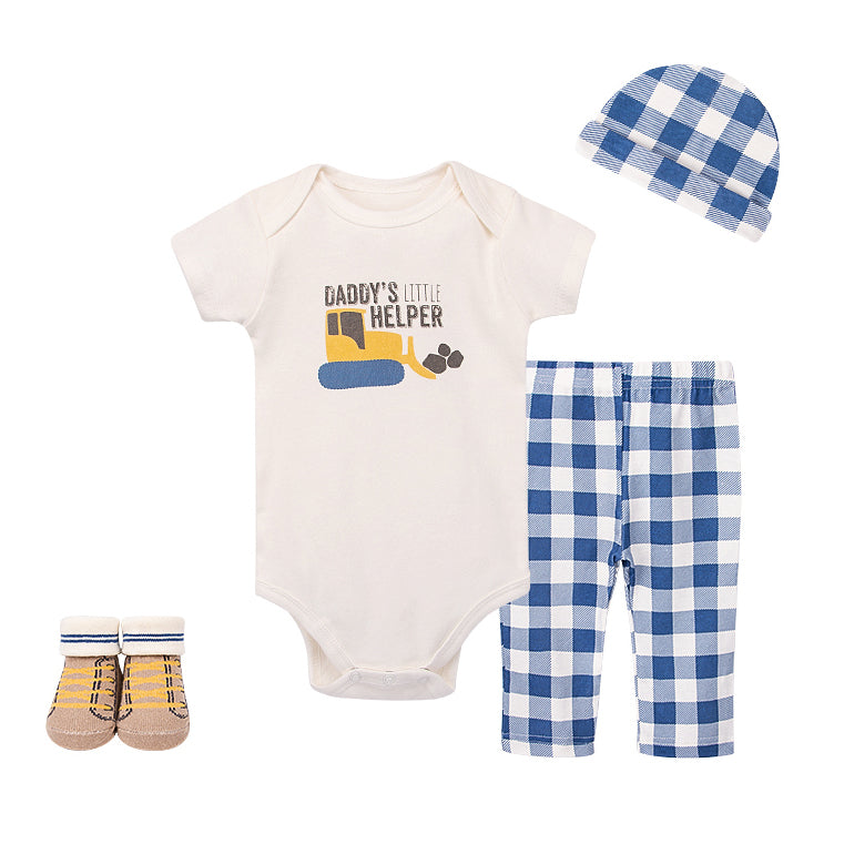 New Born Baby Boy Layette Little Teddy Bear Gift Hamper