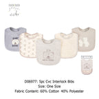Baby 5pc Interlock Bibs Polar Bear D06977 - Little Kooma