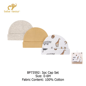 Baby Caps 3 Piece Pack 0-6 months BP73592 - Little Kooma