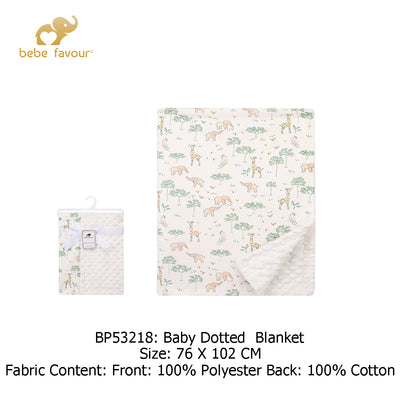 Baby Dotted Mink Blanket Jungle Animals BP53218 - Little Kooma