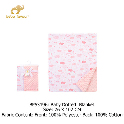 Baby Dotted Mink Blanket Pink Clouds BP53196 - Little Kooma